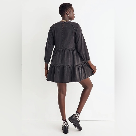 Madewell Denim Raglan-Sleeve Mini Dress in Lunar Wash Size 2X NEW - Picture 4 of 14